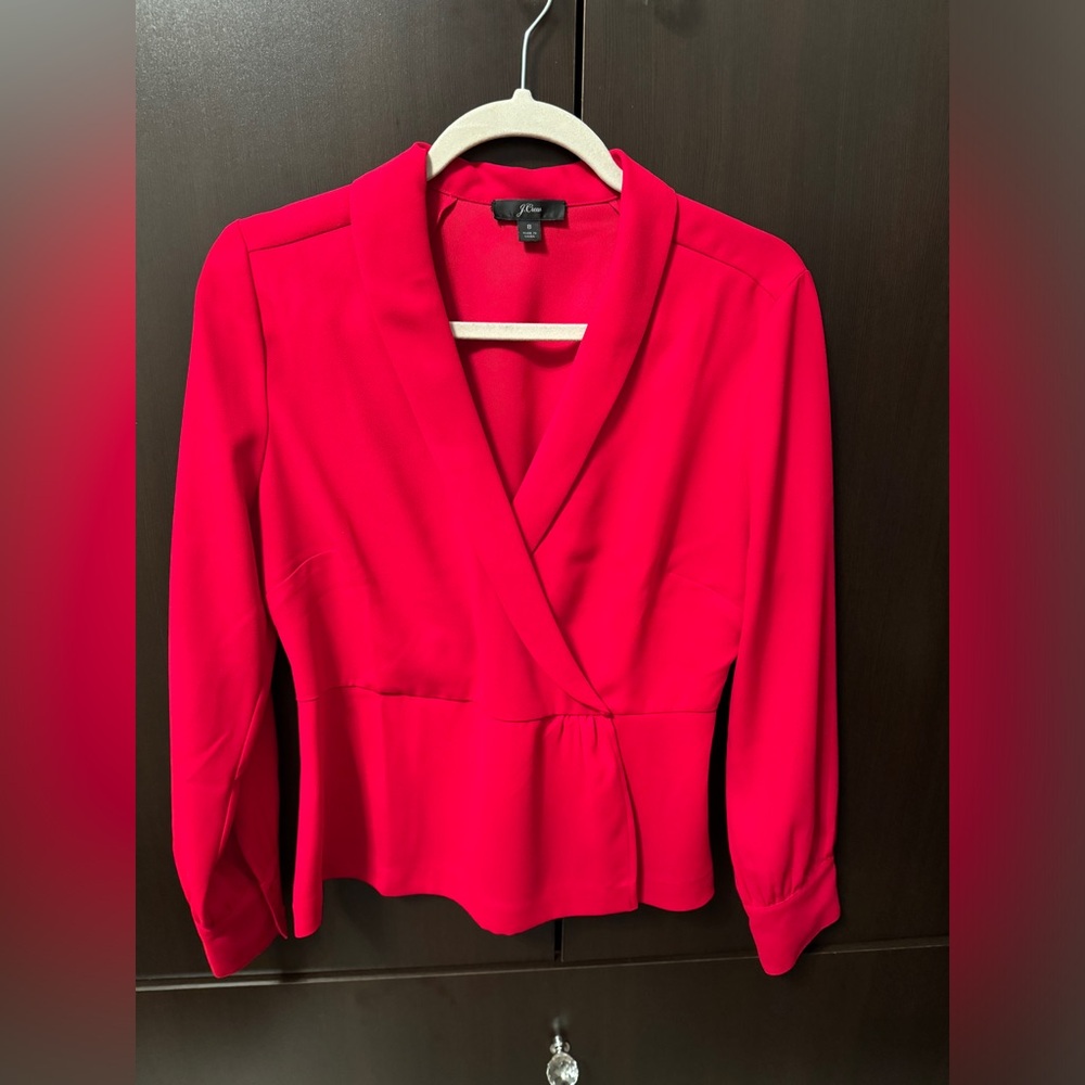 J Crew Red Blouse Size 8